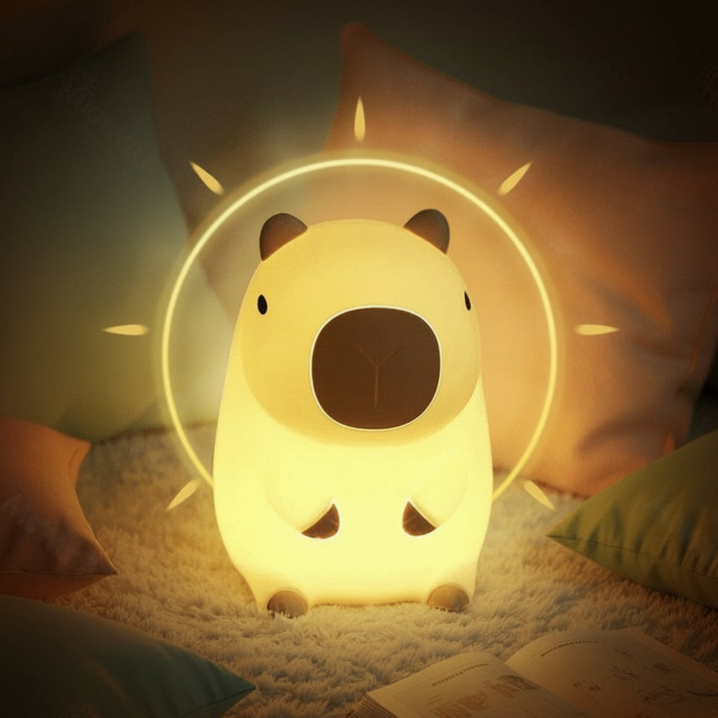 Lámpara nocturna CapIbara de silicona - Lámpara LED recargable para la habitación infantil