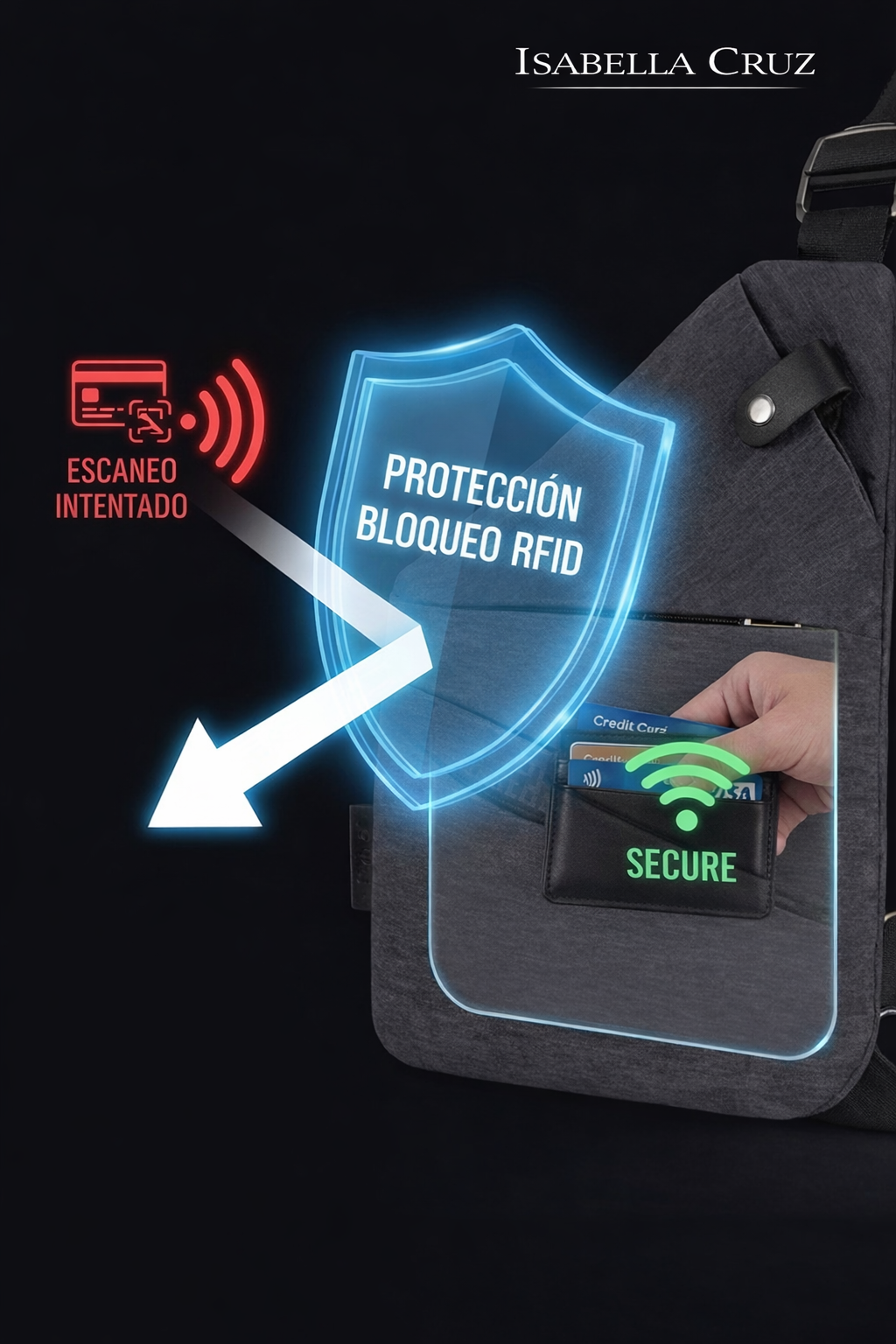 Adrián | Bolso bandolera antirrobo impermeable | Seguridad urbana