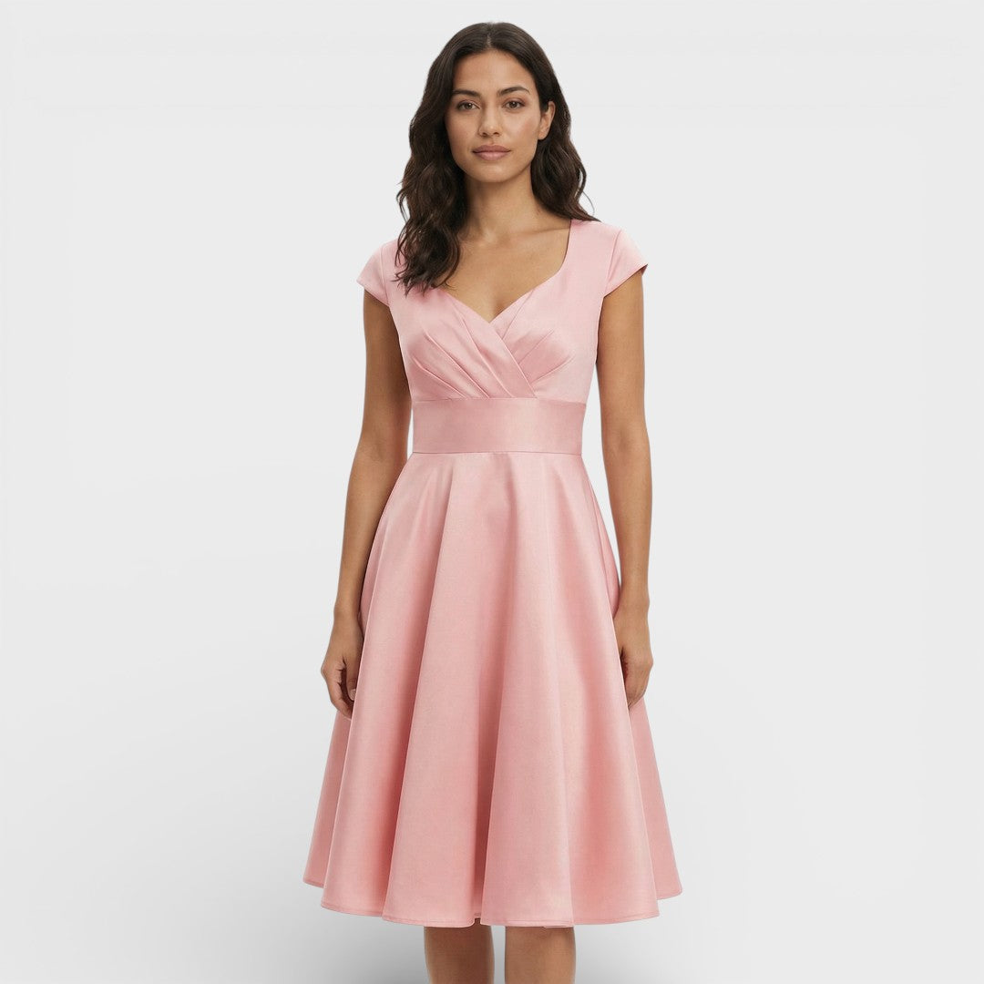 Noelia | Vestido rosa estilo retro | Elegancia femenina