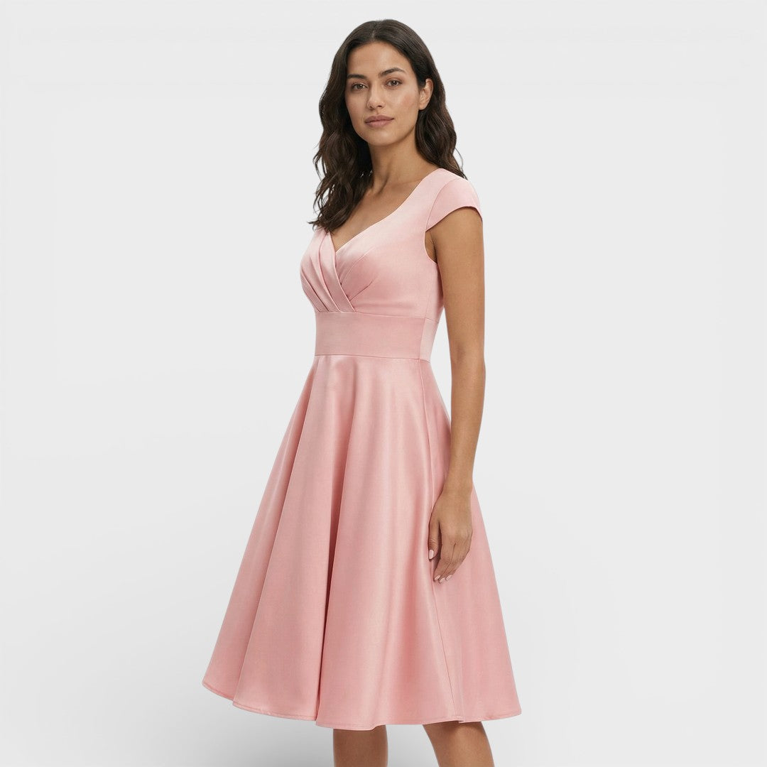 Noelia | Vestido rosa estilo retro | Elegancia femenina