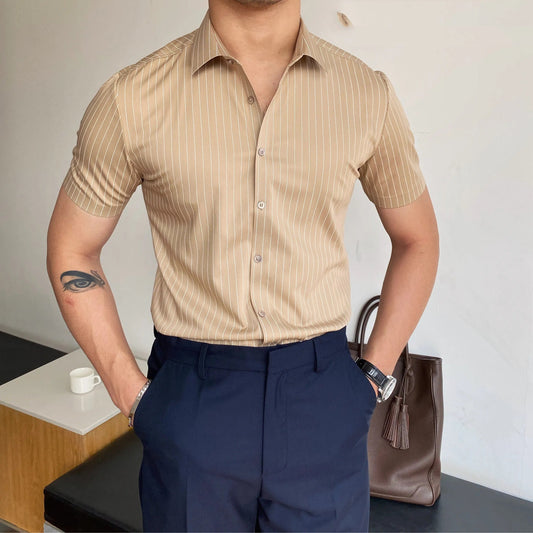 Lorenzo | Camisa de manga corta con rayas | Elegancia contemporánea